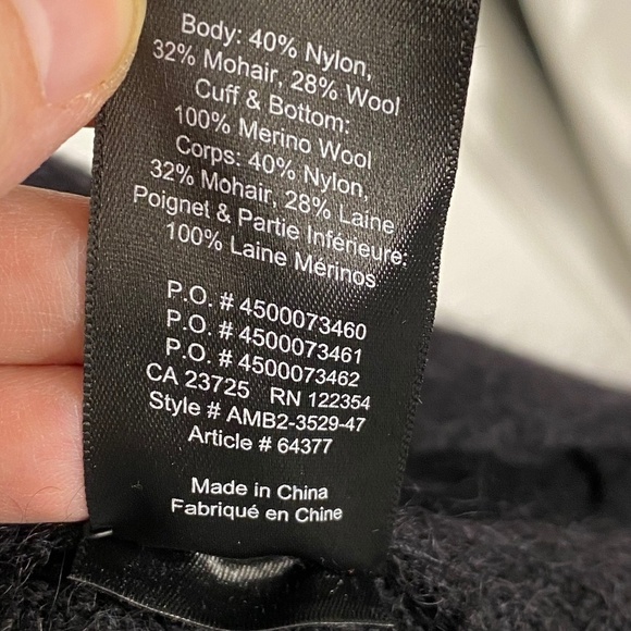 NWOT TALULA x ARITZIA Mohair Merino Wool Blend Black Open Pocket Cardigan XXS - Picture 16 of 16